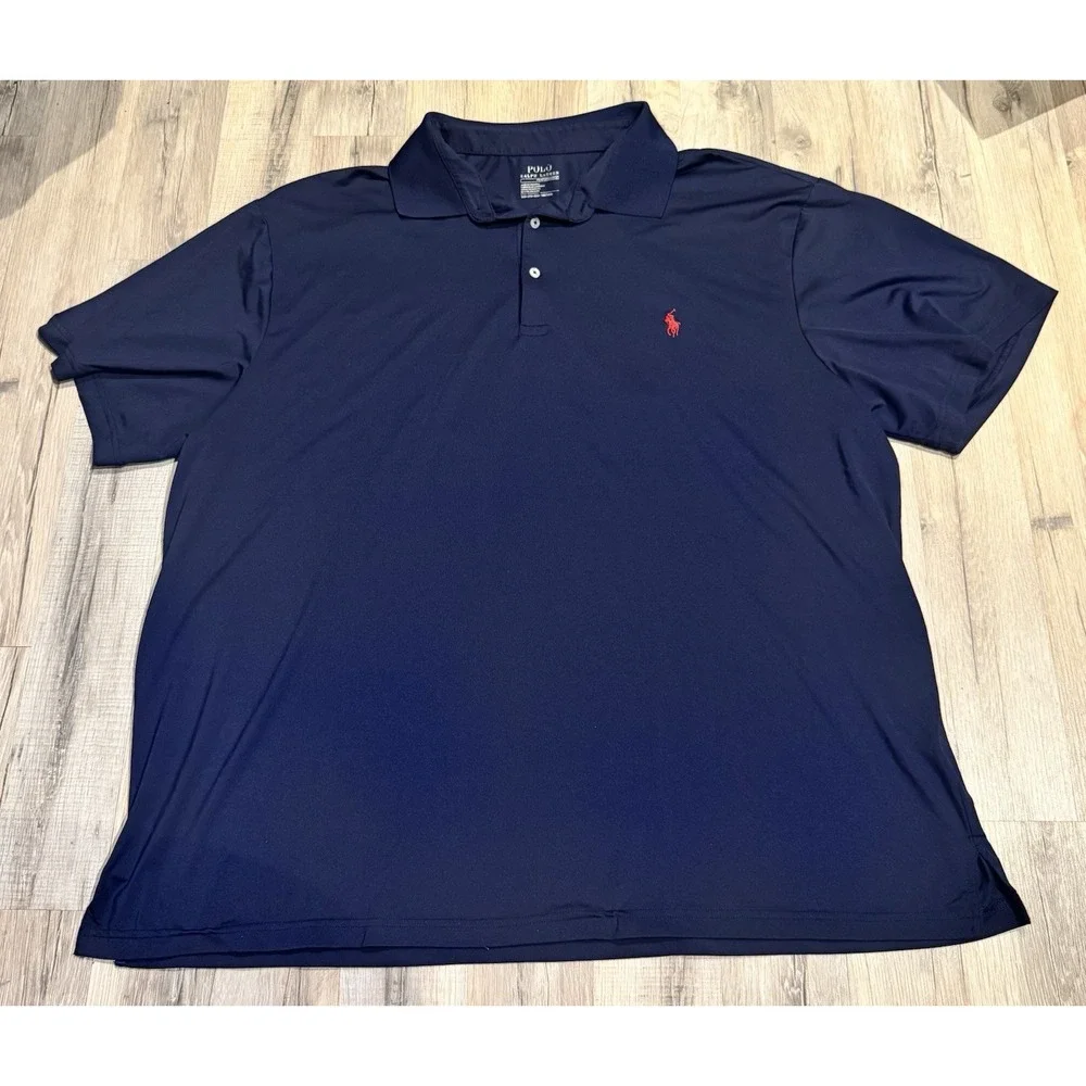 Polo Ralph Lauren Performance Men's 2XB Big & Tall Navy Golf Polo Pony Logo